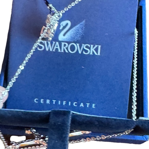 Swarovski Authentic (Swan) Crystal fancy cross necklace Rhodium plated NWT BX - Picture 4 of 7